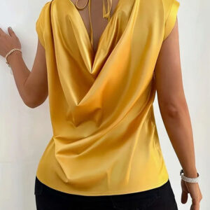 City girl gold, rome, draped back blouse